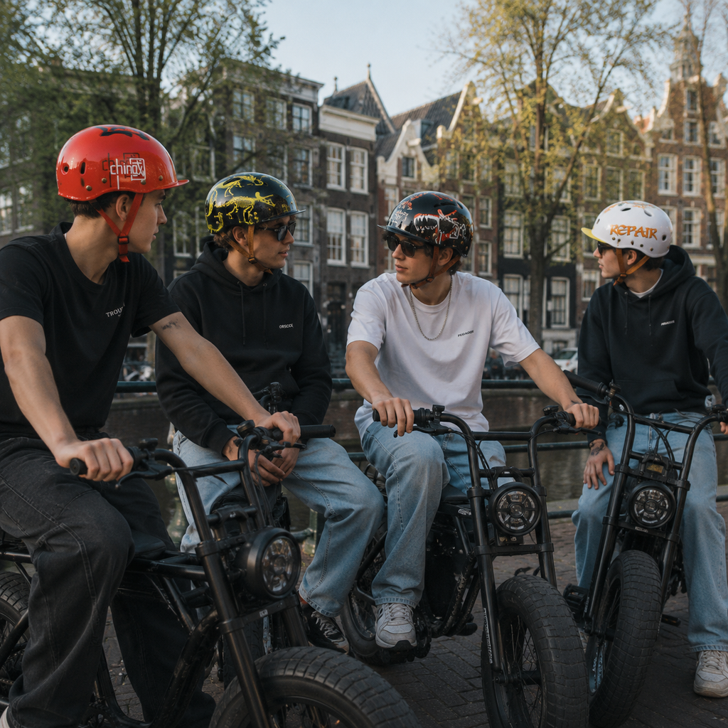 Mason | Fatbike helm met klep en speelse print