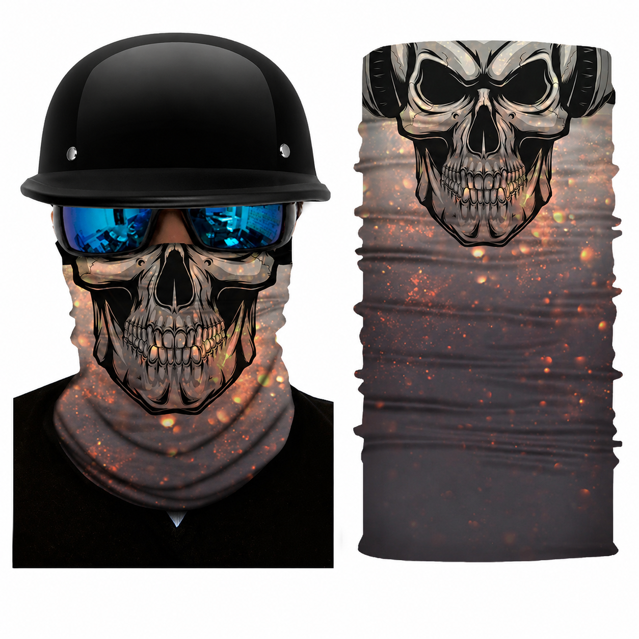 Rafael | Gezichtssjaal met skull print en gradient design