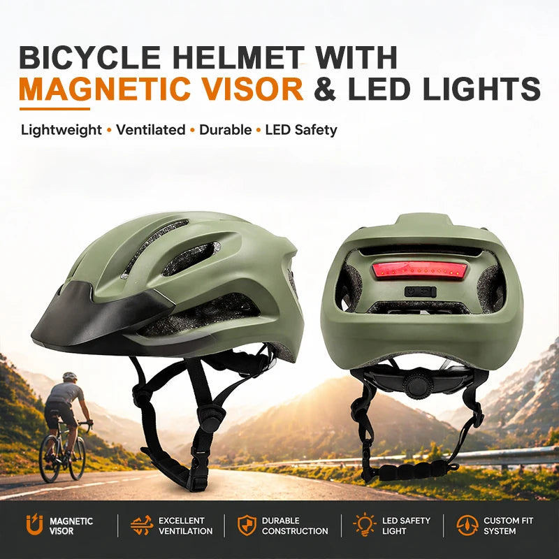Milan | Fietshelm met magnetisch vizier en LED-verlichting